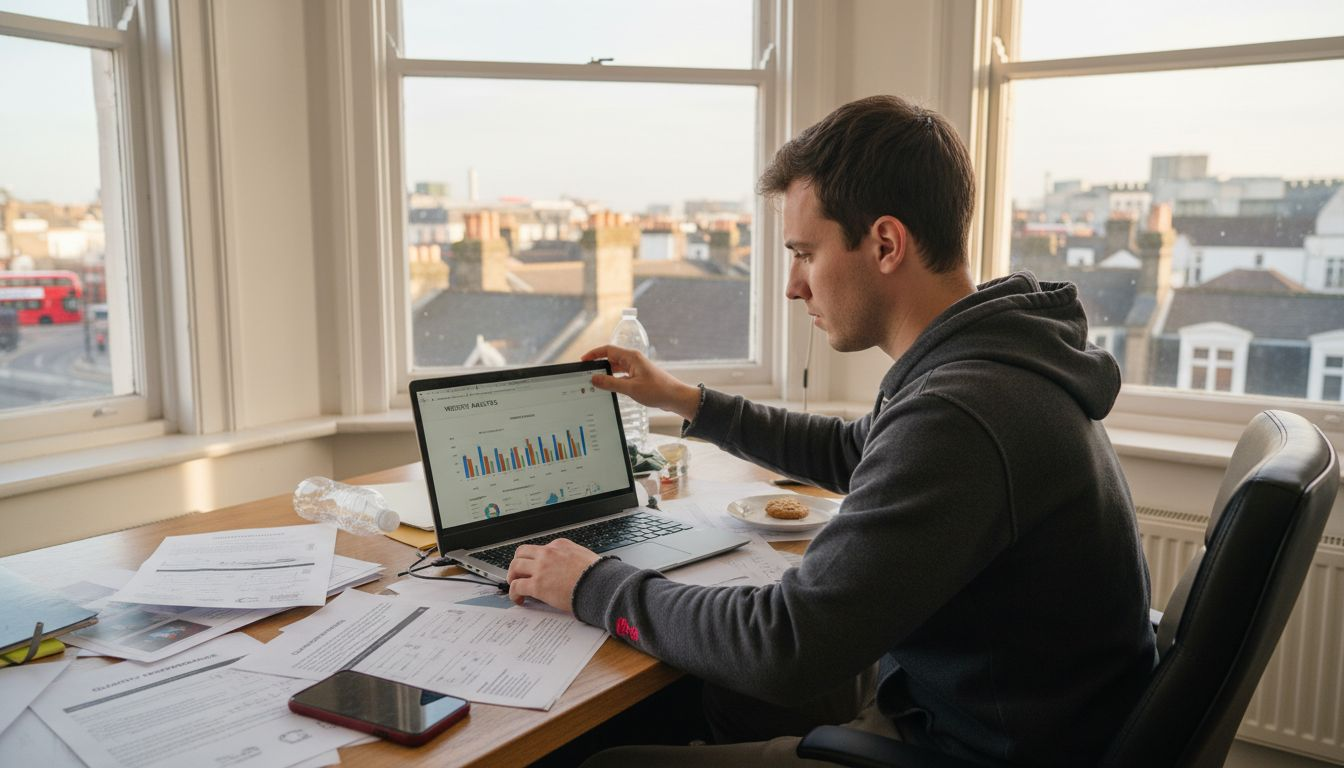 Ecommerce manager updating website analytics