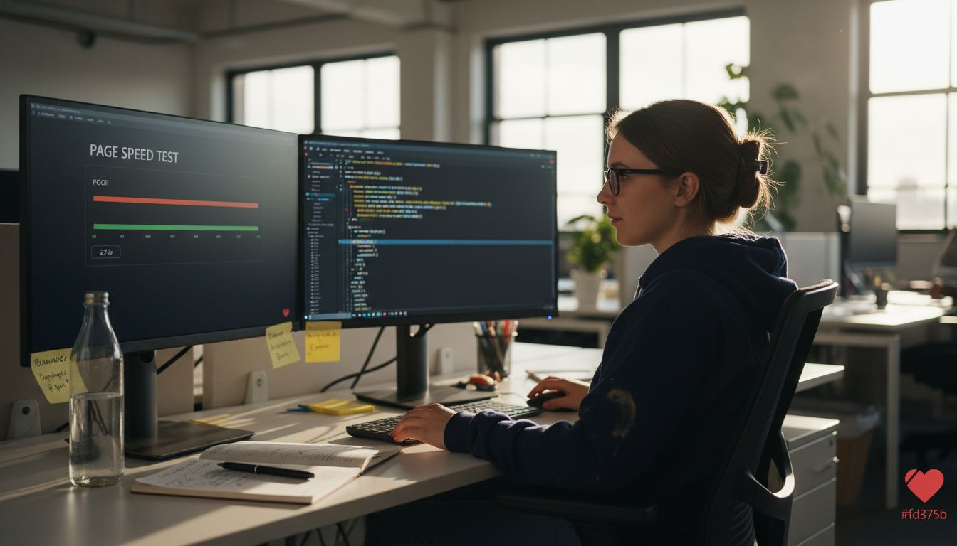 Developer tests custom CMS page loading speed