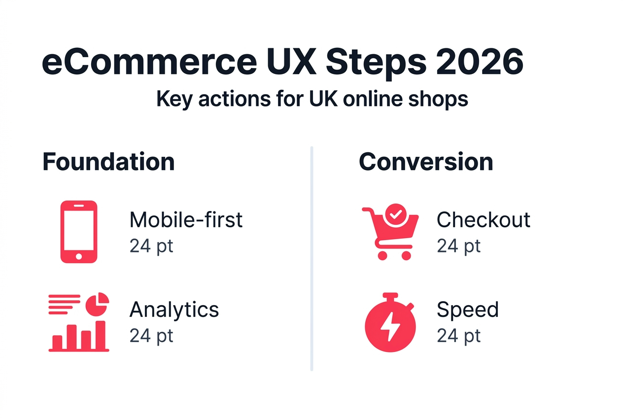Infographic summarising UK ecommerce UX steps