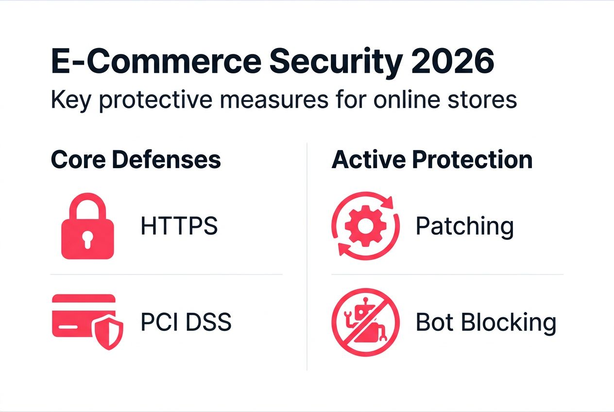 Infographic summarizing e-commerce web security essentials