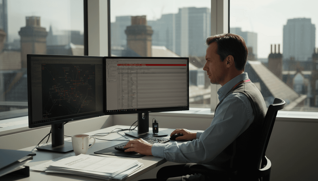 IT manager reviewing e-commerce security dashboard