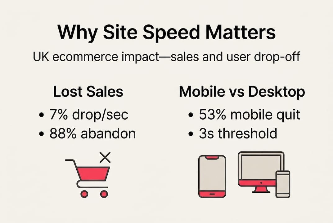 Infographic showing site speed impact on UK ecommerce
