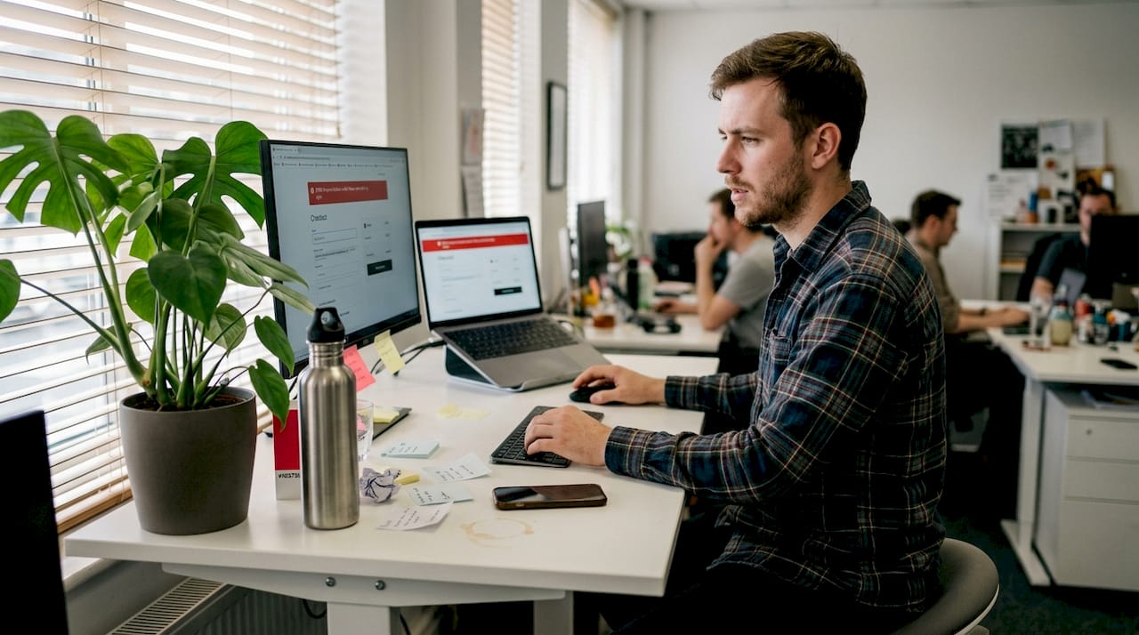Man navigating ecommerce checkout error recovery