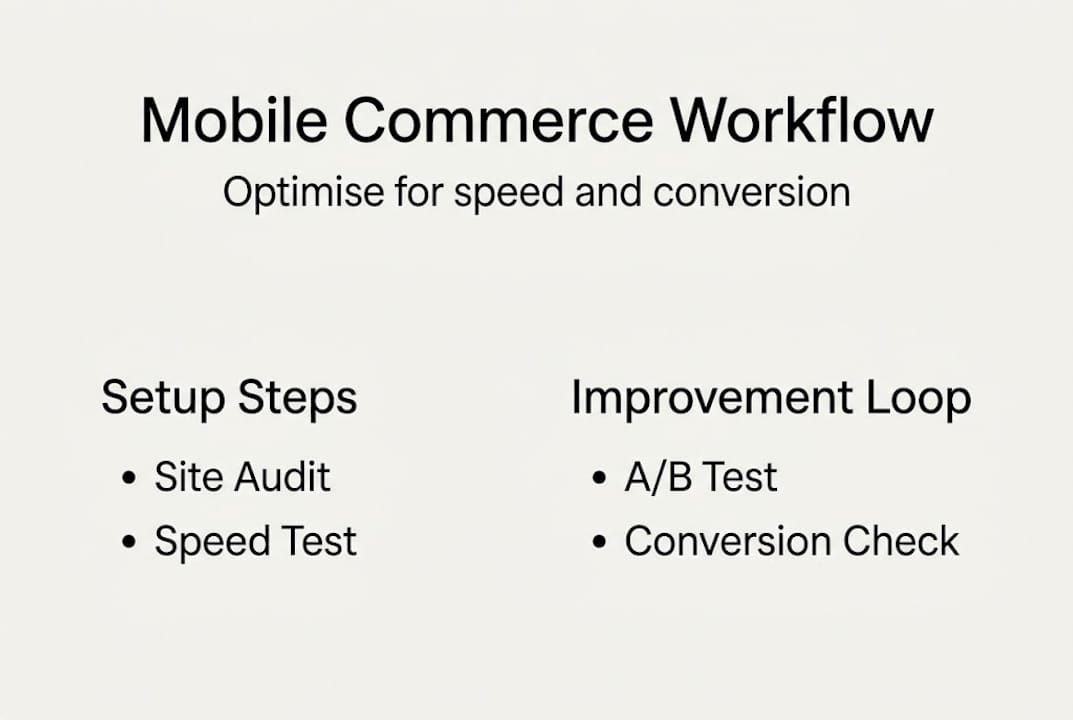 Infographic showing mobile commerce workflow steps