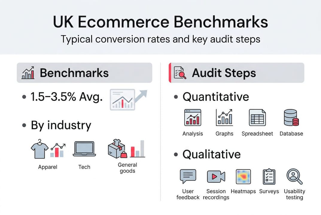 Infographic on UK ecommerce conversion rates and audits