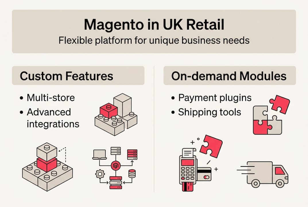 Infographic showing Magento UK retail flexibility