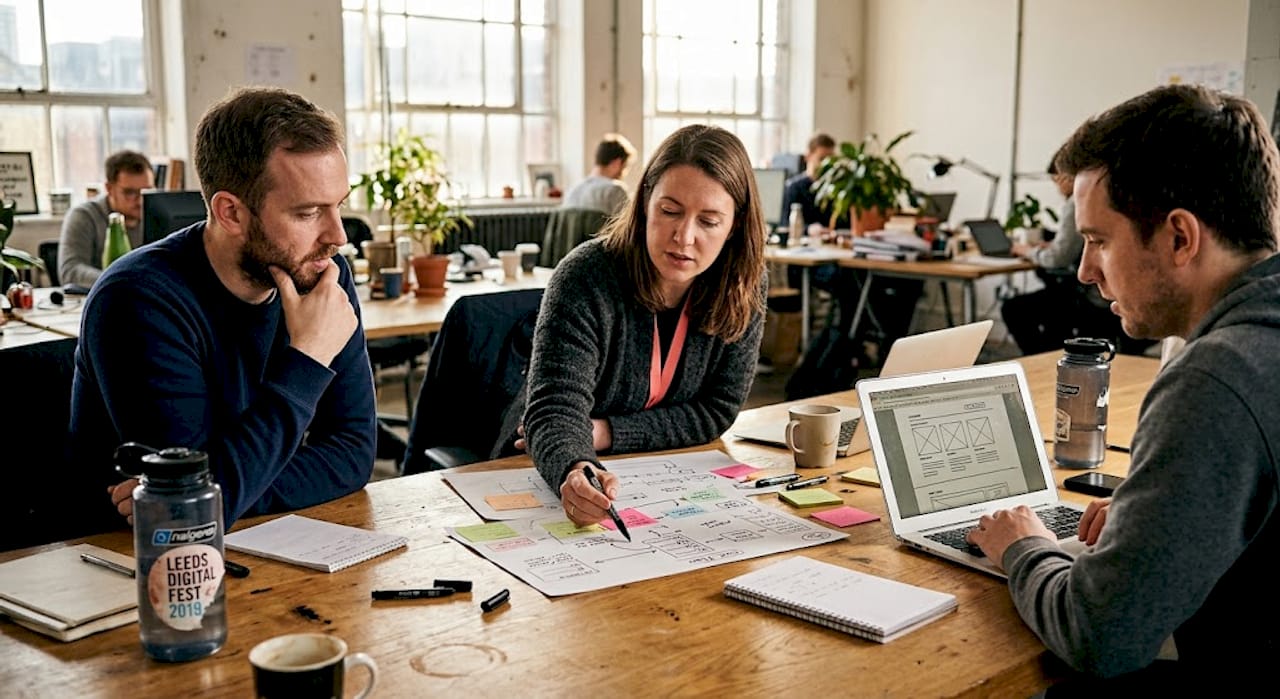 Team collaborates mapping ecommerce user journeys