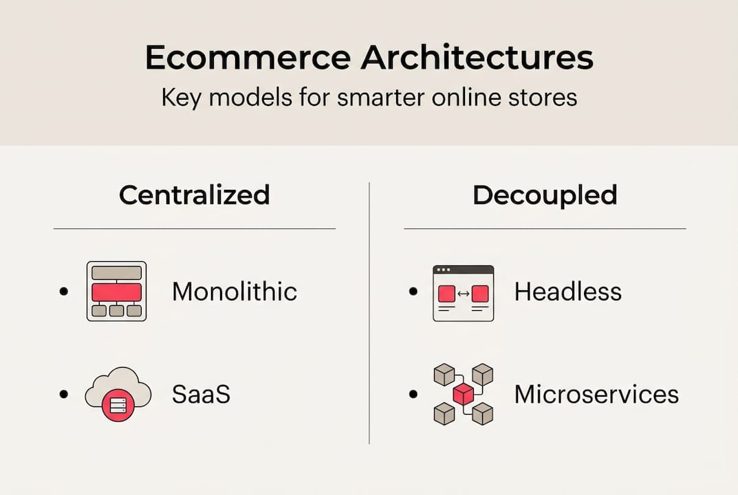 Infographic showing main ecommerce architecture types
