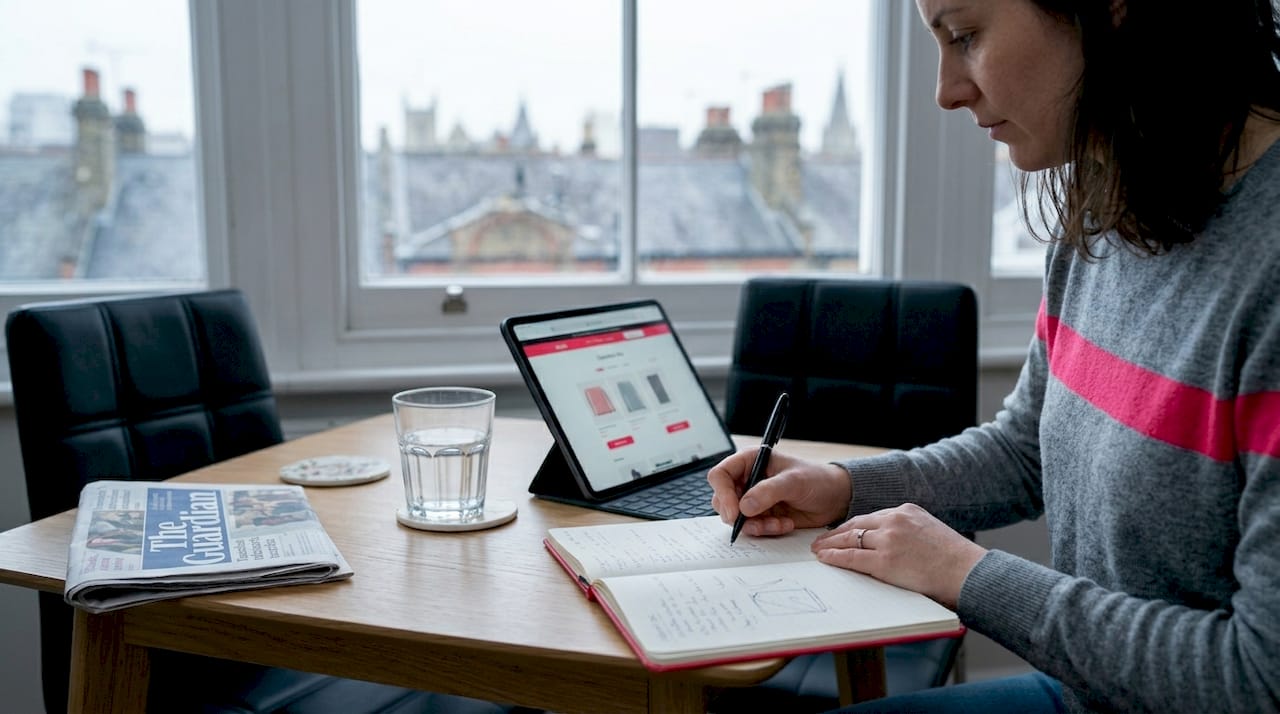 Shopper using tablet to browse retail site