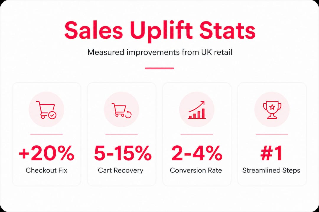 Infographic showing sales uplift stats and key metrics
