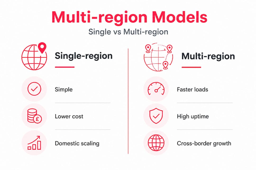 Infographic comparing single-region and multi-region models