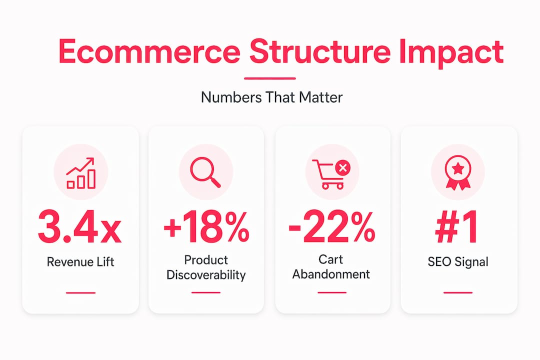 Infographic with ecommerce architecture statistics