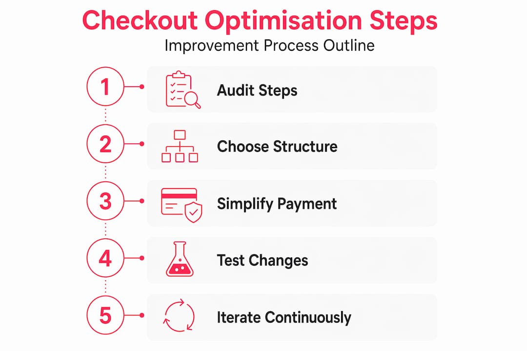 Infographic outlining checkout optimisation steps