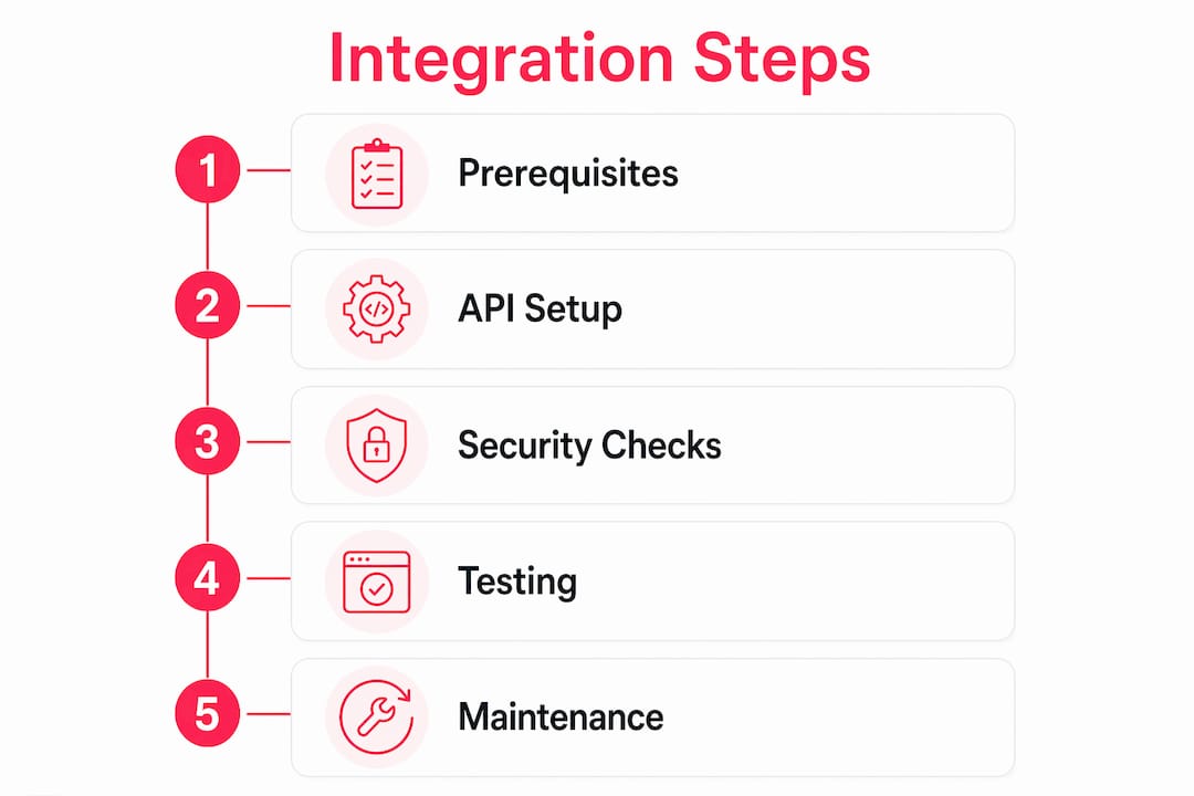 Infographic illustrating payment integration steps