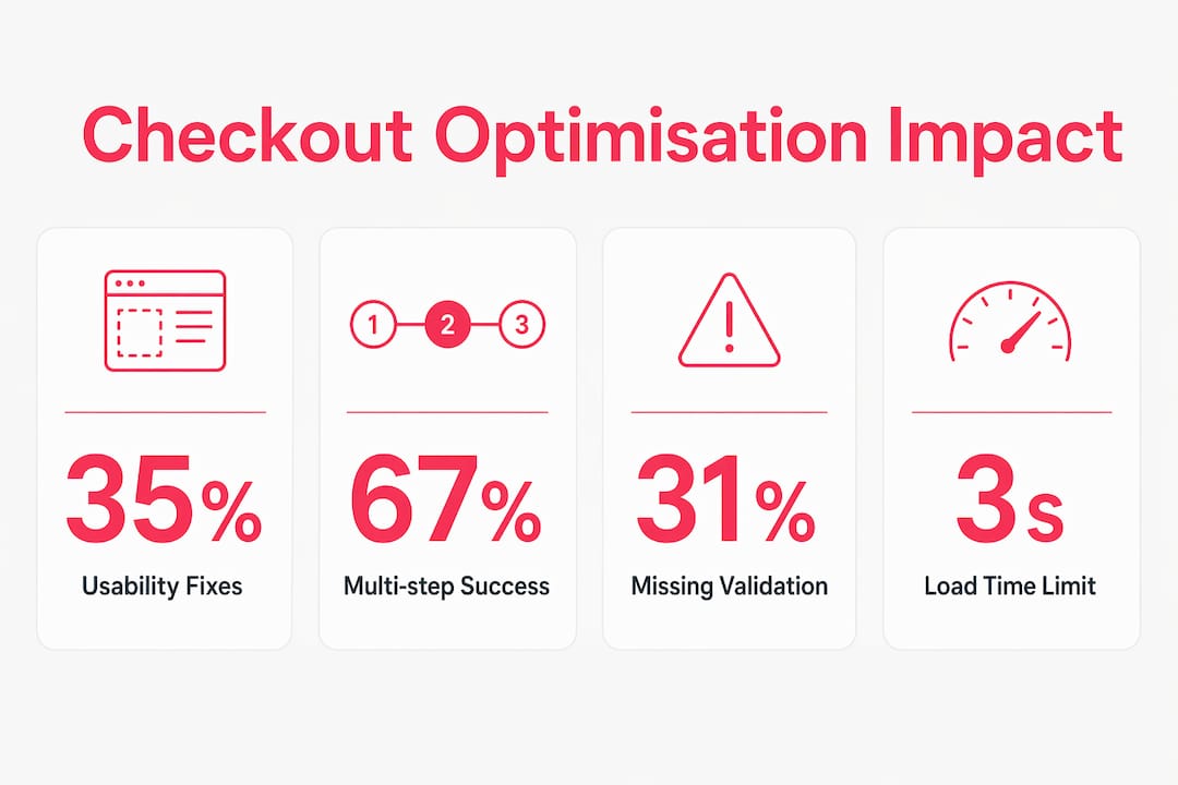 Infographic showing checkout optimisation key statistics