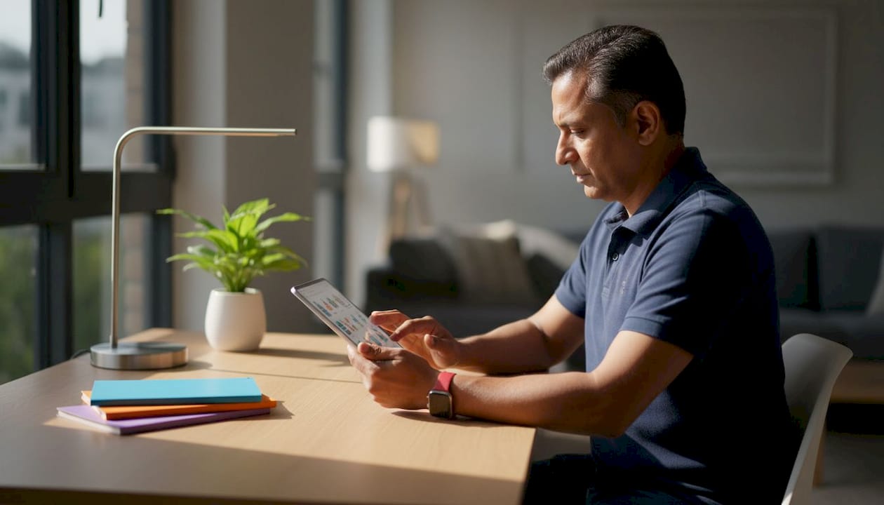Hands scrolling personalised ecommerce homepage on tablet