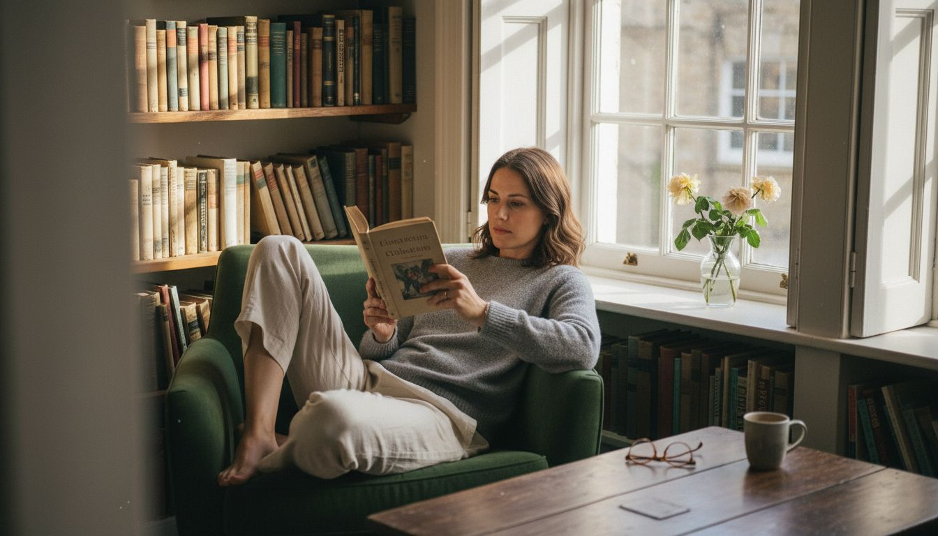 Guest relaxing in boutique guest house lounge