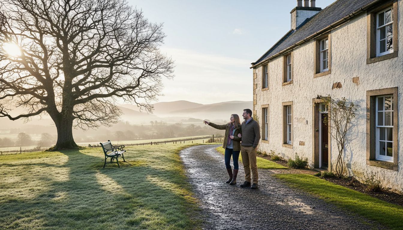 Luxury guest house entrance in scenic Elgin landscape