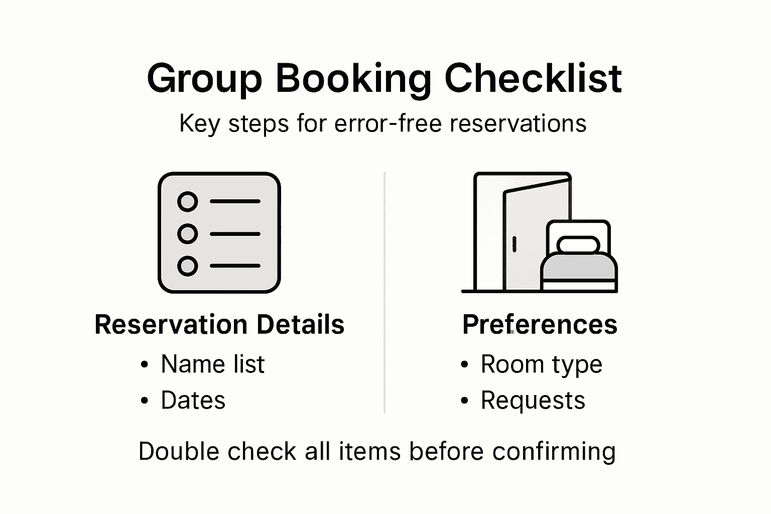 Infographic on group reservation verification steps