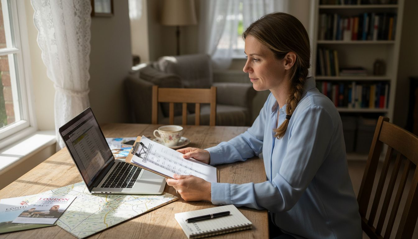 Hospitality planner reviewing guest accommodation checklist