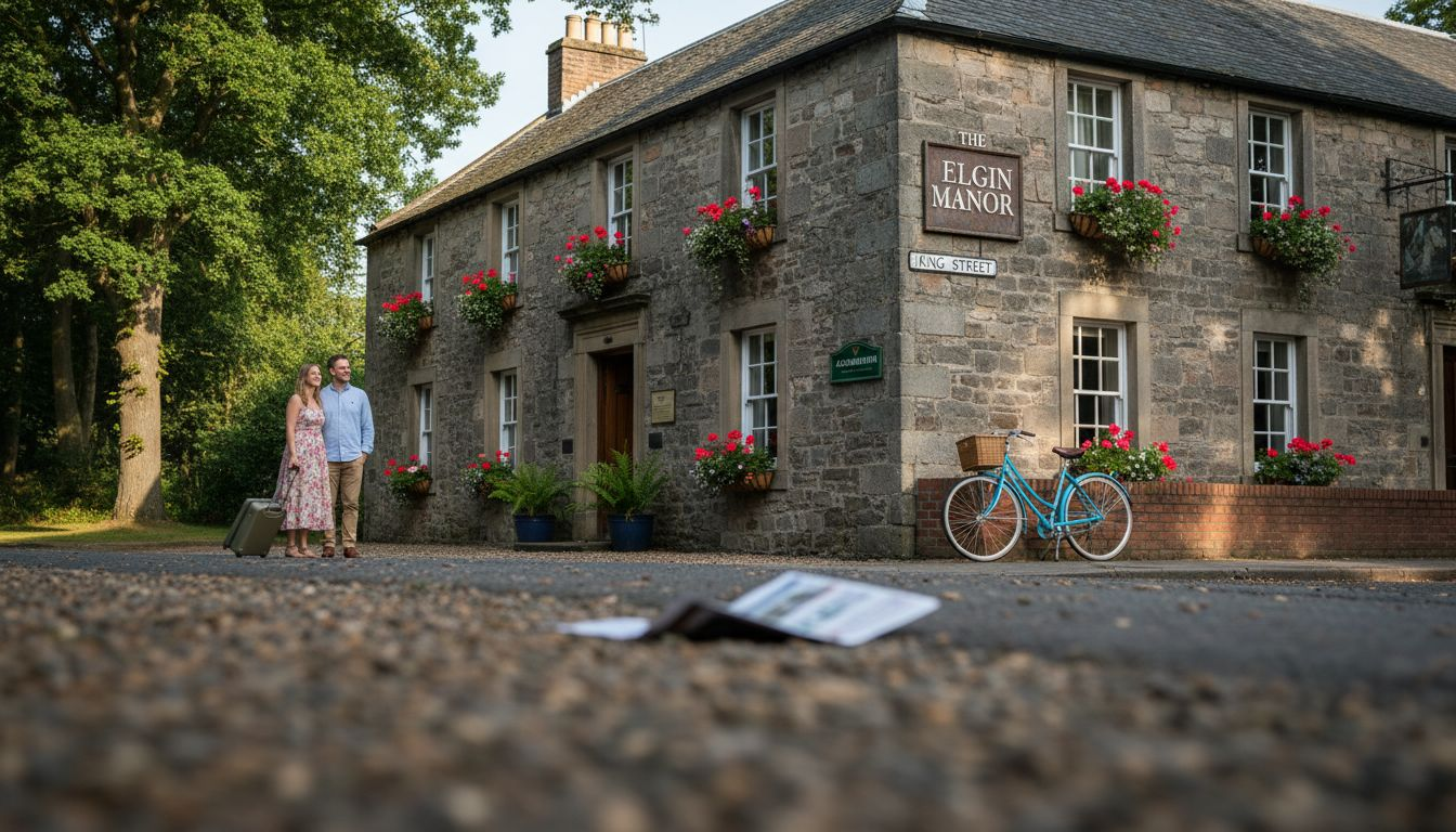 Visitors arriving at traditional Elgin guest house