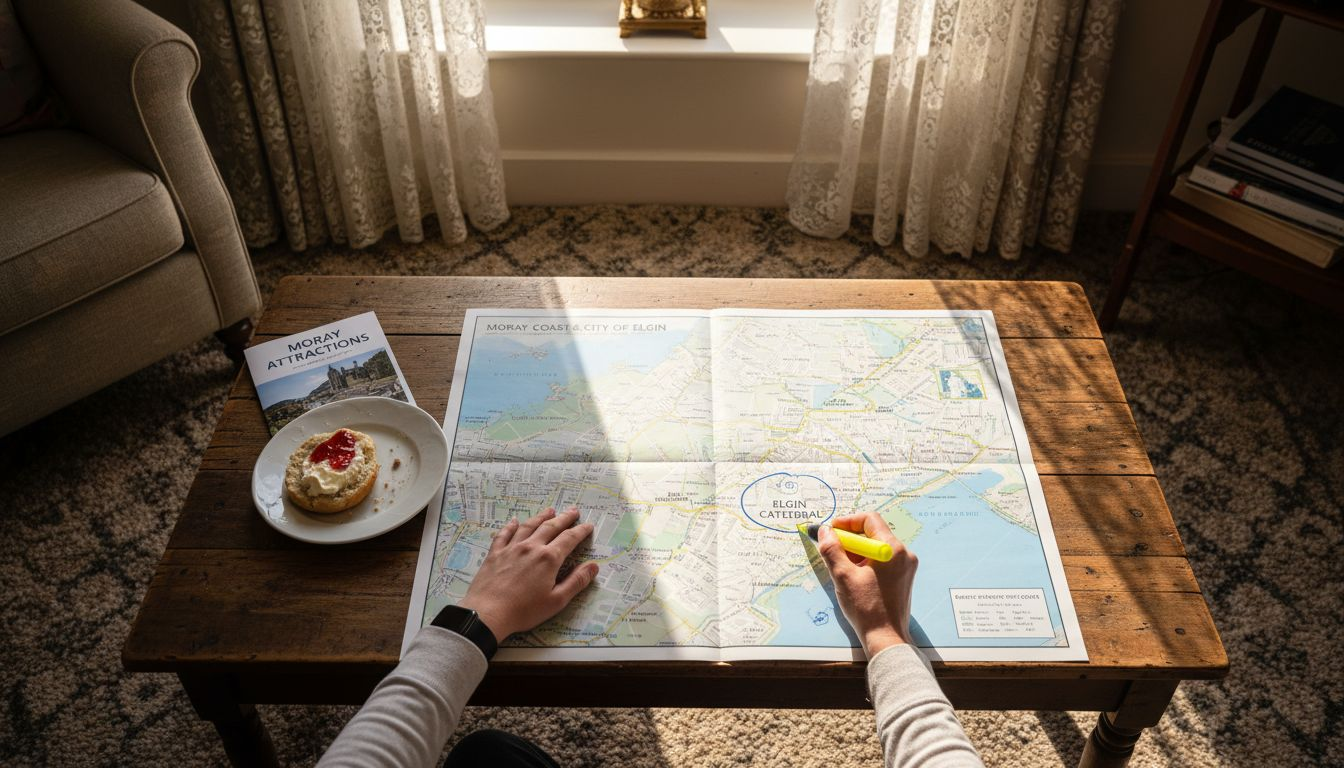 Guest mapping out Elgin guest house locations