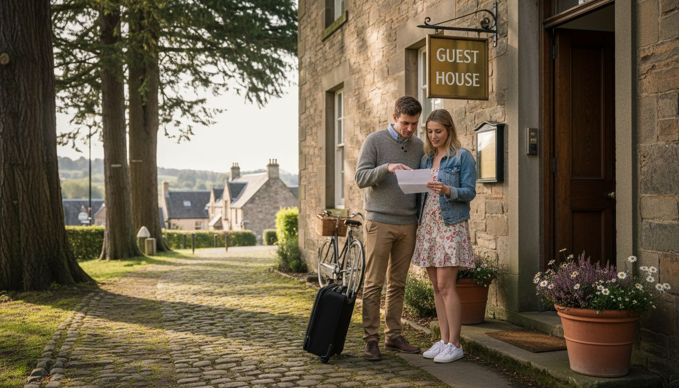 Couple checking in at Elgin guest house