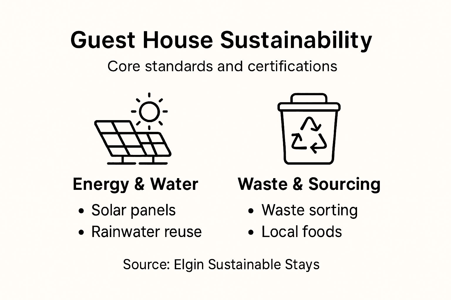 Infographic showing guest house sustainability features