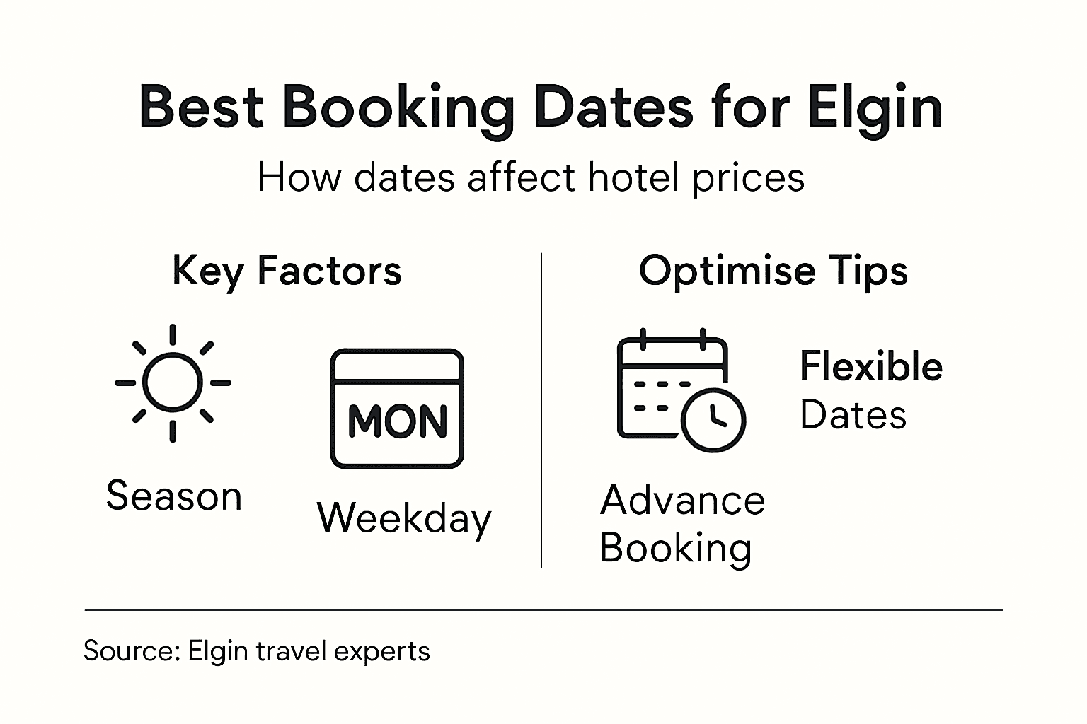 Infographic summarising Elgin hotel booking dates