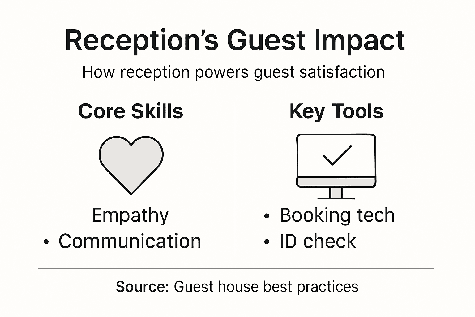 Infographic of guest house reception roles and skills