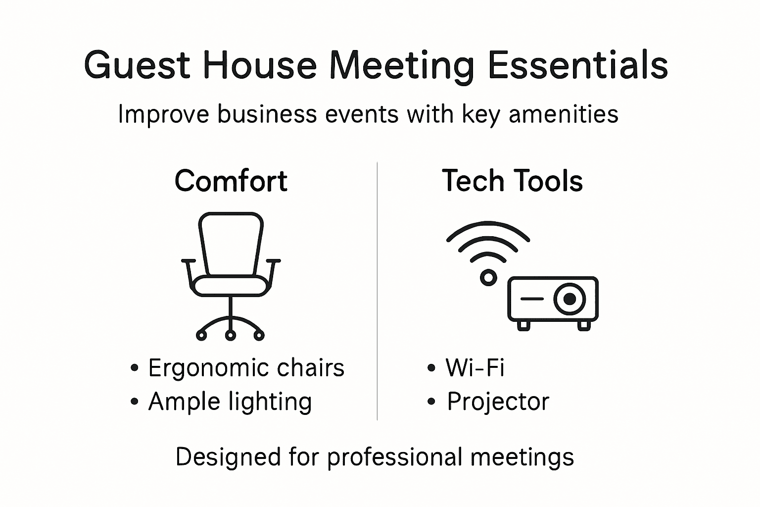 Infographic of business meeting space essentials
