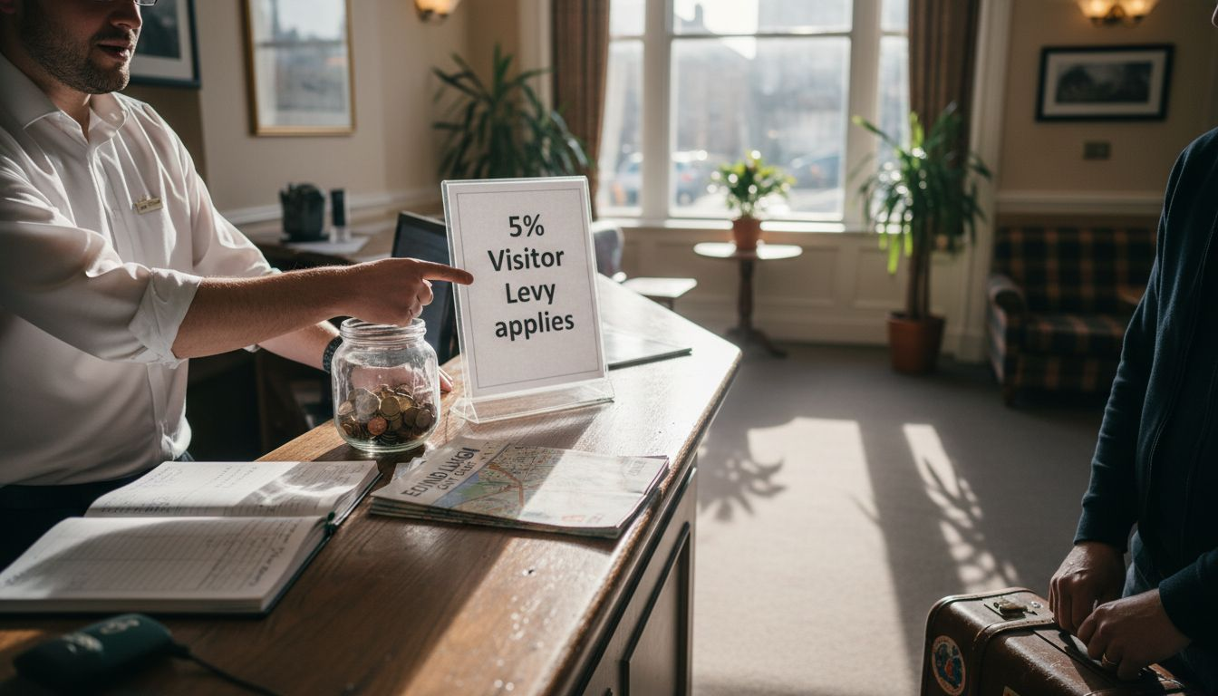 Sign about 5% visitor levy at Edinburgh hotel