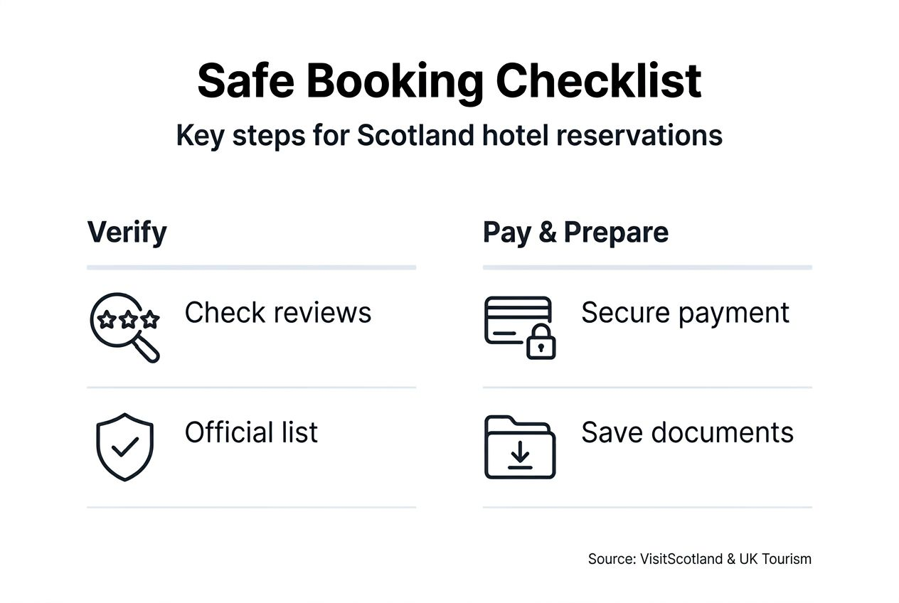 Infographic showing Scotland hotel safe booking overview