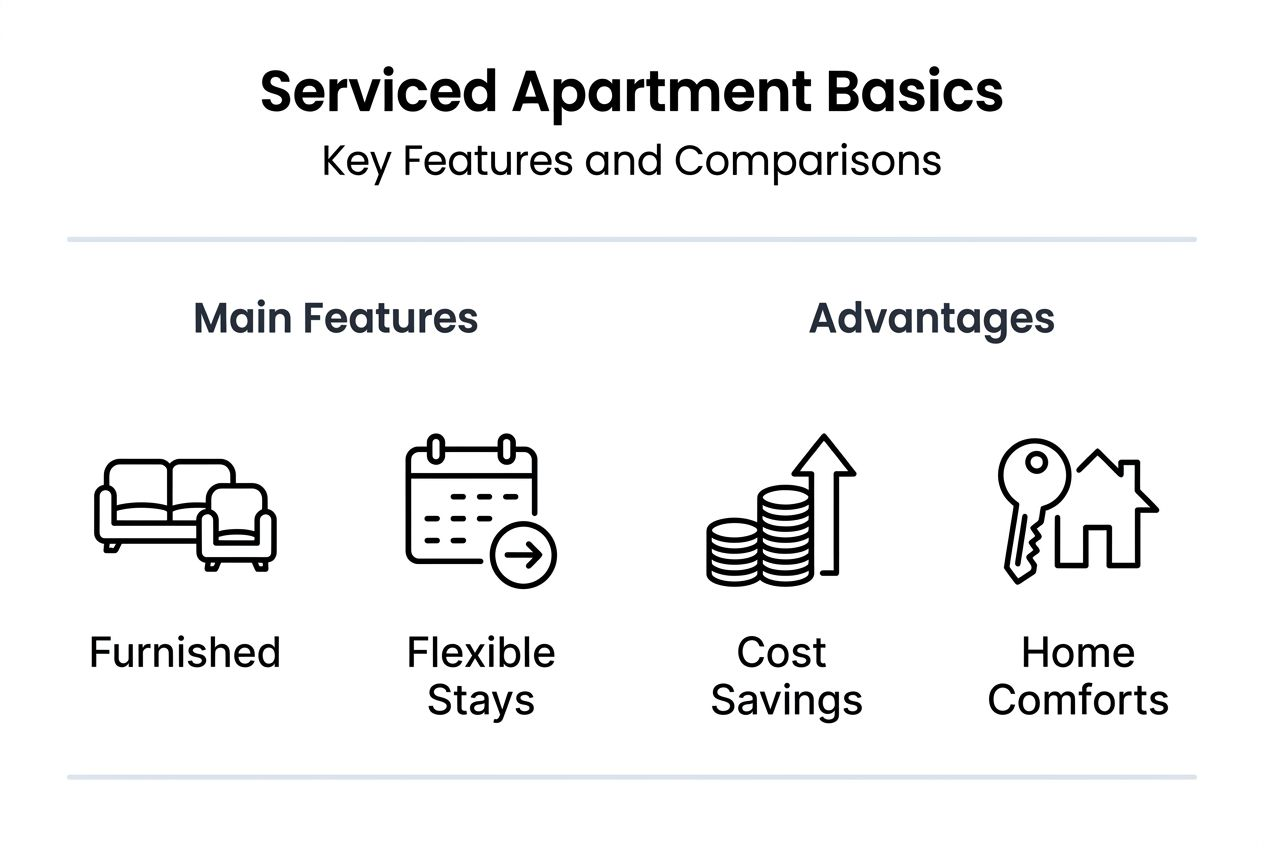 Infographic comparing serviced apartments key features