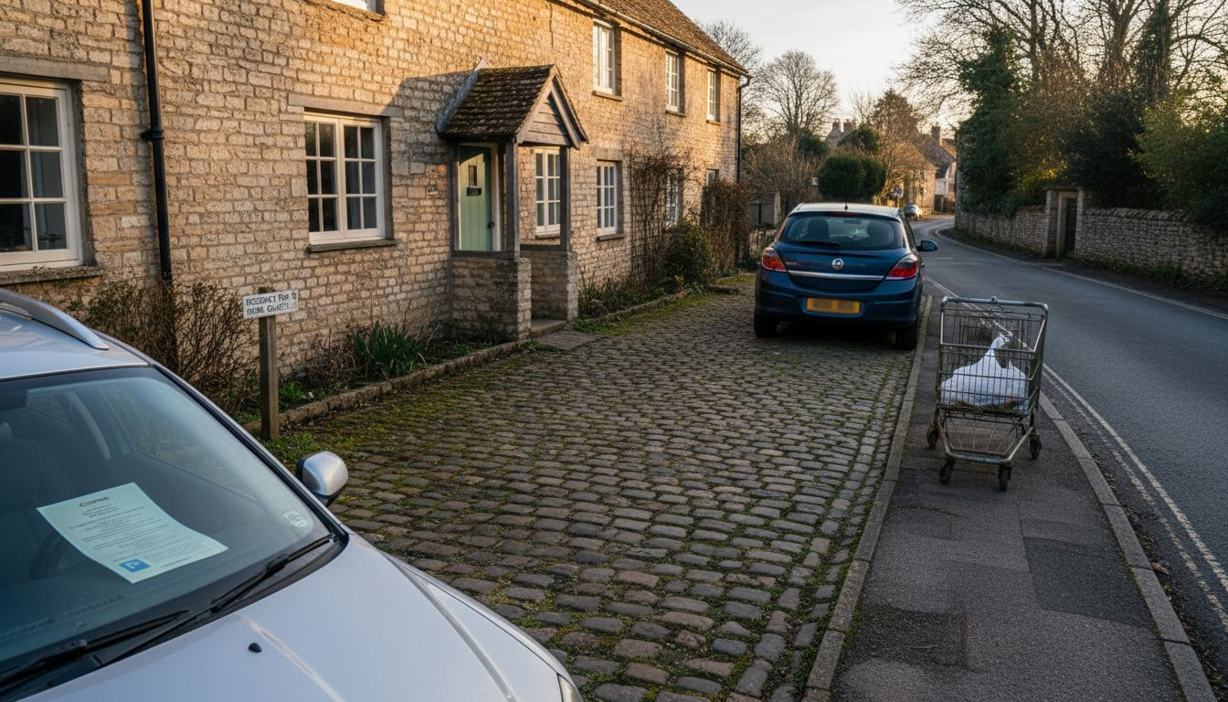 Guest cars in on-site and street parking spaces
