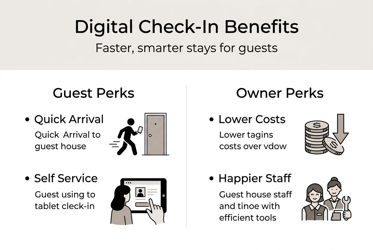Infographic highlighting key digital check-in benefits
