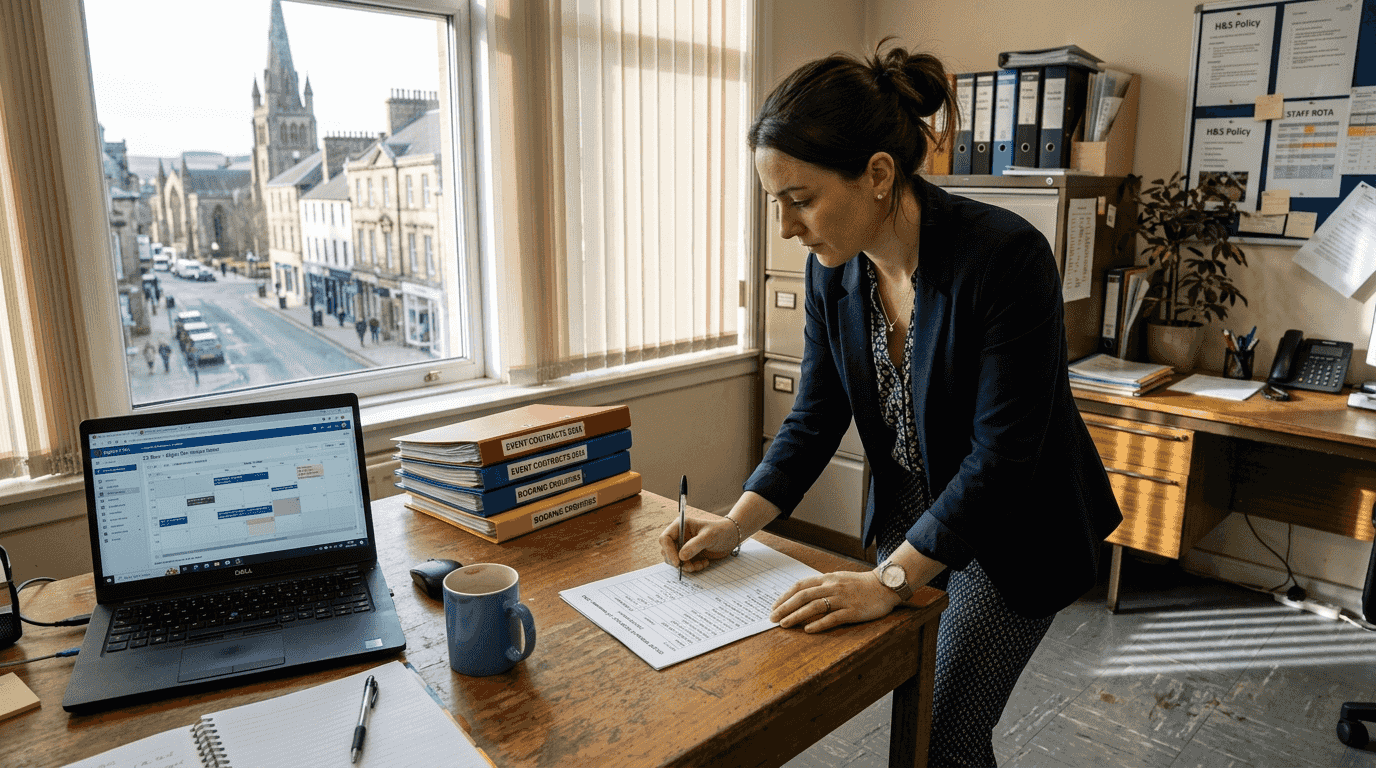 Event manager checking group booking workflow