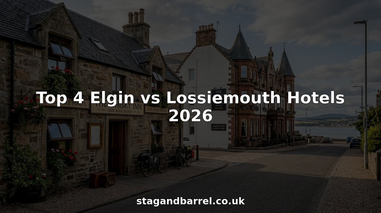 Elgin and Lossiemouth hotel exteriors side by side