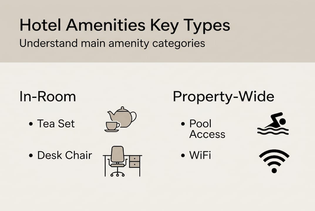 Infographic of hotel amenities categories