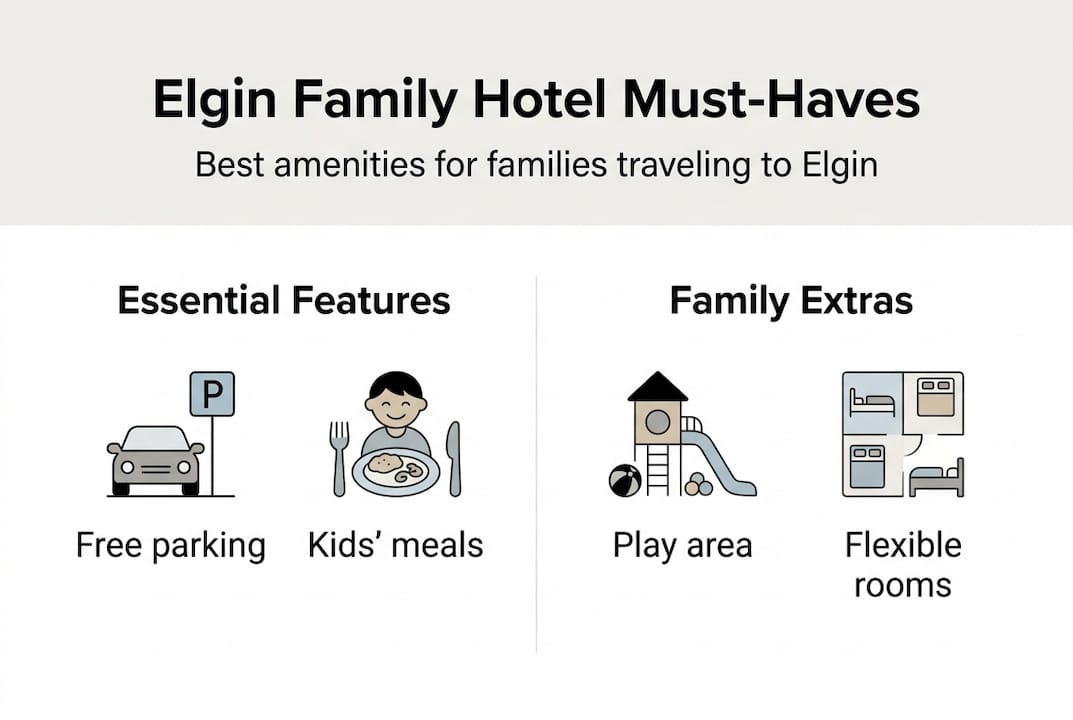 Infographic family hotel amenities Elgin