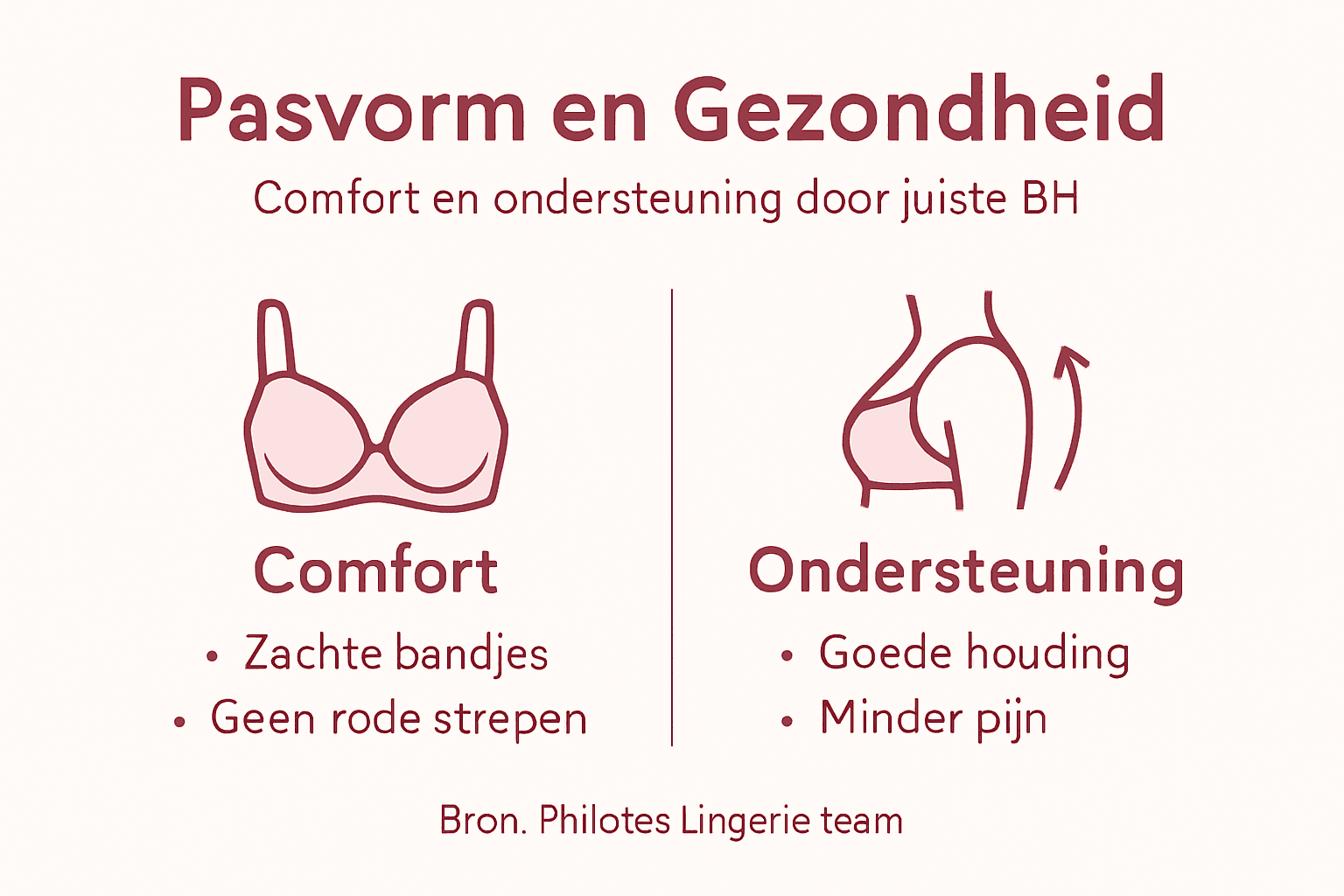 Infographic: Hoe de juiste bh-pasvorm bijdraagt aan comfort en gezondheid