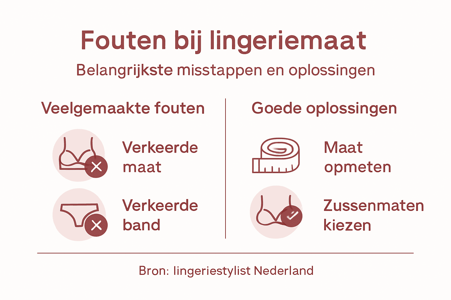 Infographic: veelgemaakte fouten bij het kiezen van de juiste lingeriemaat (en hoe je ze voorkomt)