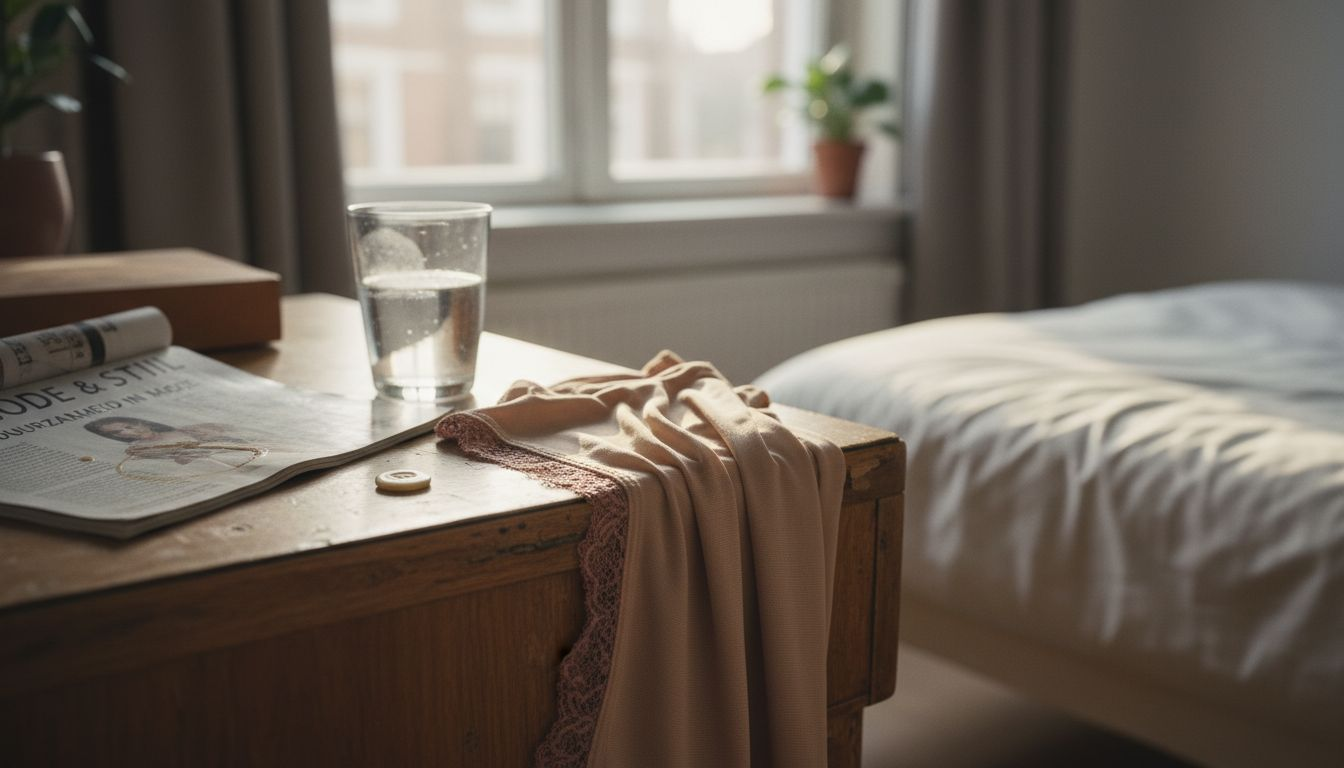 Close-up van het materiaal van onzichtbare lingerie