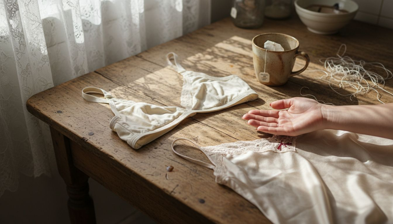 Met je handen voel je het verschil tussen katoenen en zijden lingerie.