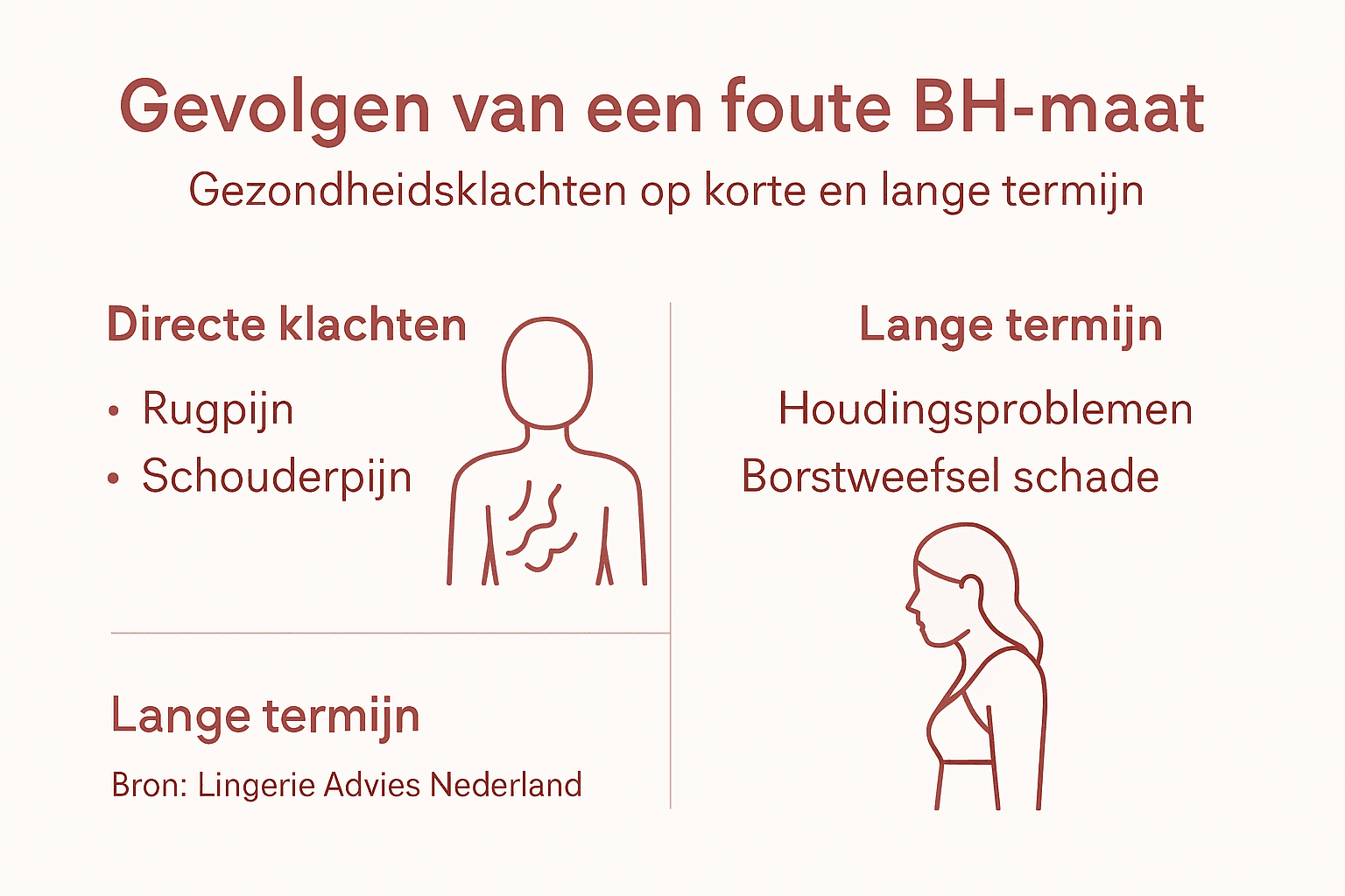 Infographic: Gezondheidsproblemen door het dragen van een verkeerde BH-maat