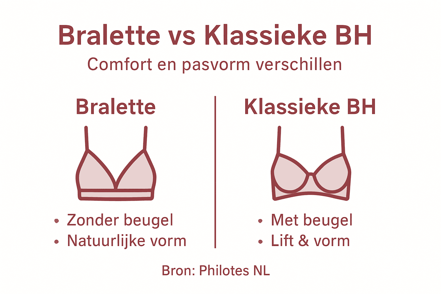 Infographic: wat is het verschil tussen een bralette en een traditionele bh?