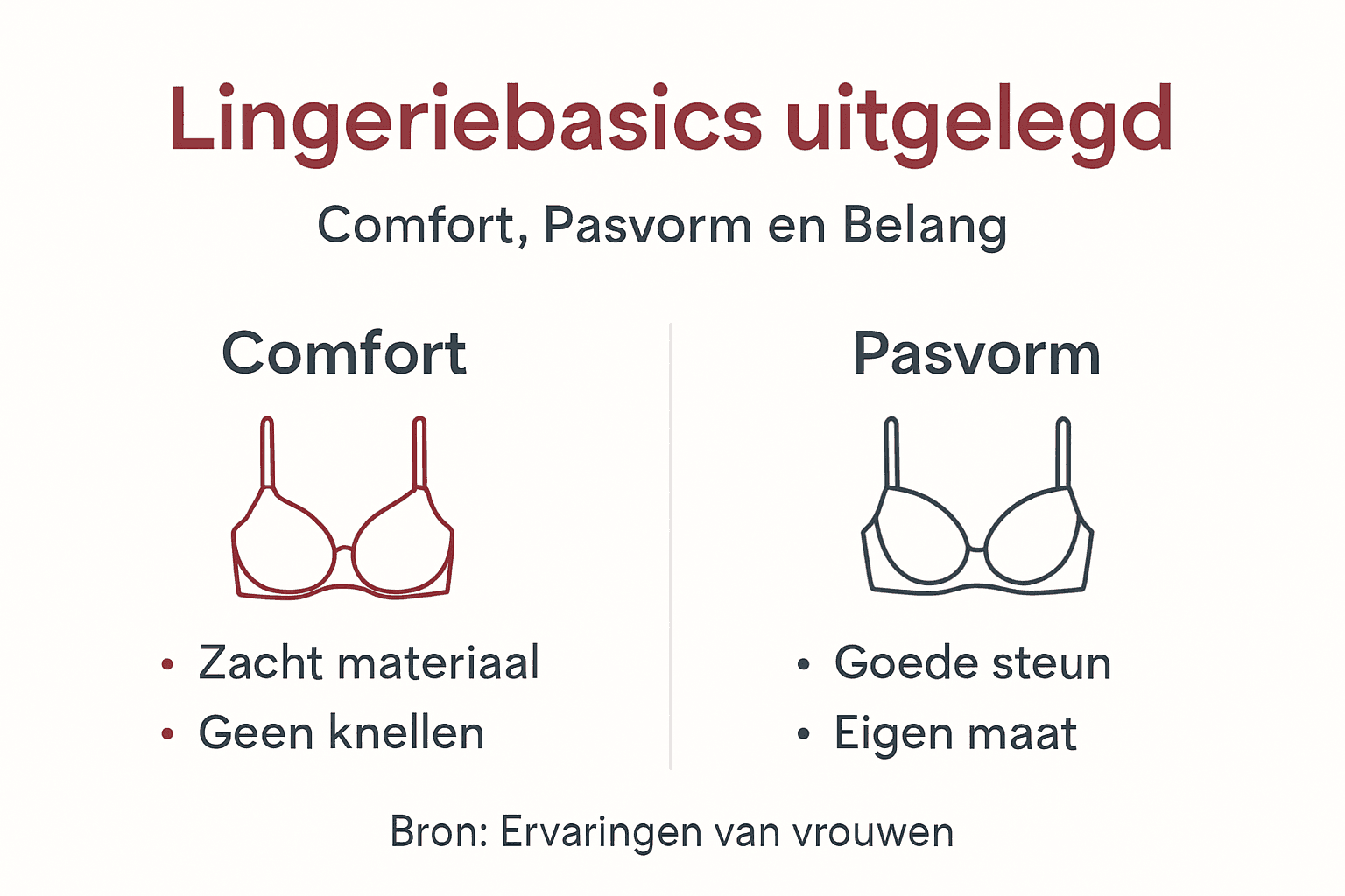 Overzicht: de basics van lingerie – comfort en pasvorm uitgelegd