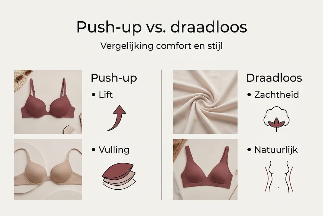 Infographic: push-up bh versus beugelvrije bh