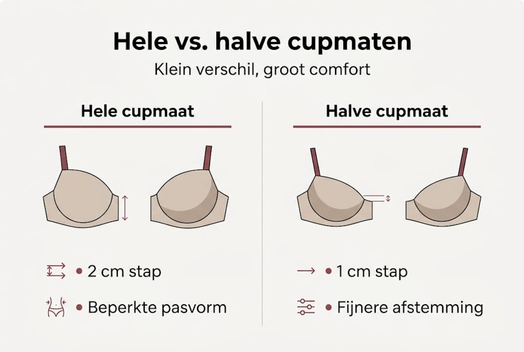Infographic: het verschil tussen hele en halve cupmaten uitgelegd