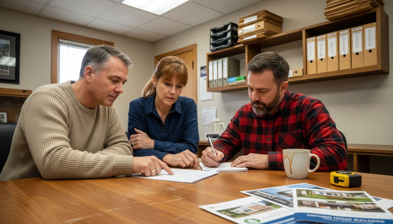 Couple meeting Ontario home contractor